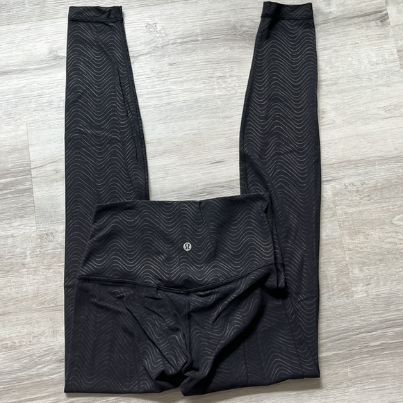Lululemon Align High-Rise Pant Tight Leggings Nulu Aqueous Emboss Black Womens 6 - Picture 3 of 16